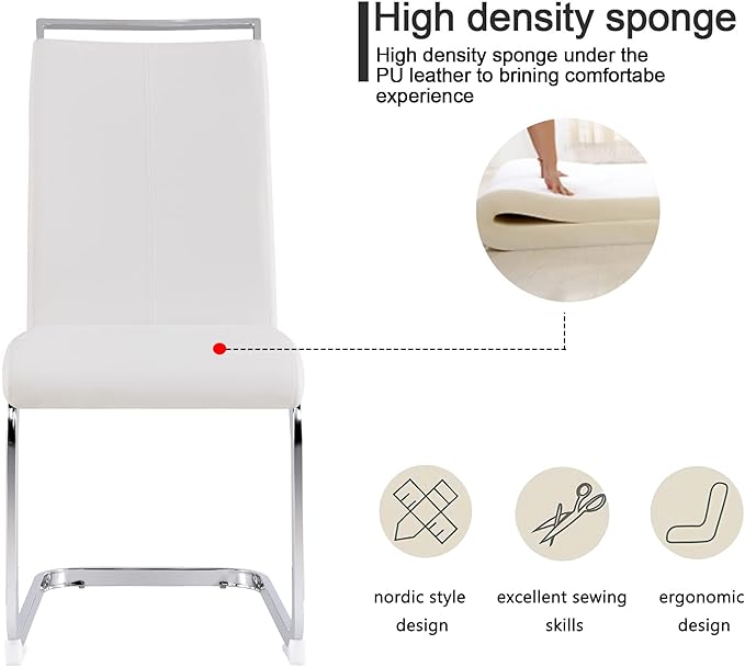 Dining Chairs Set, Kitchen Modern Metal Chairs - Image 5