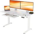 YDN Standing Desk with Drawers, 55 x 24 Inch White Standing Desks Electric by YDN