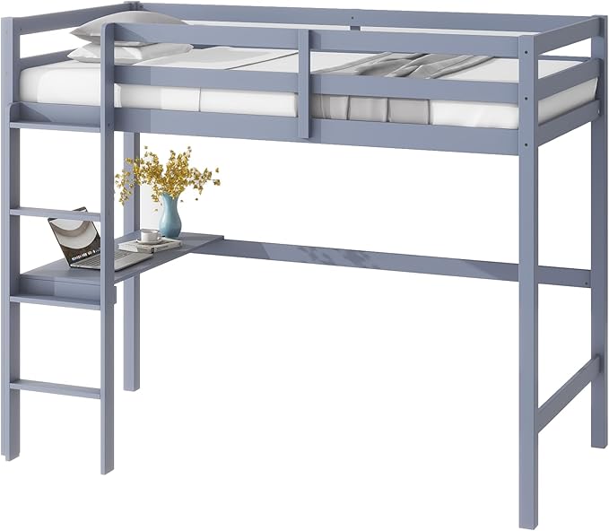 HomSof Full Loft Bed with Desk and Shelves - Image 7