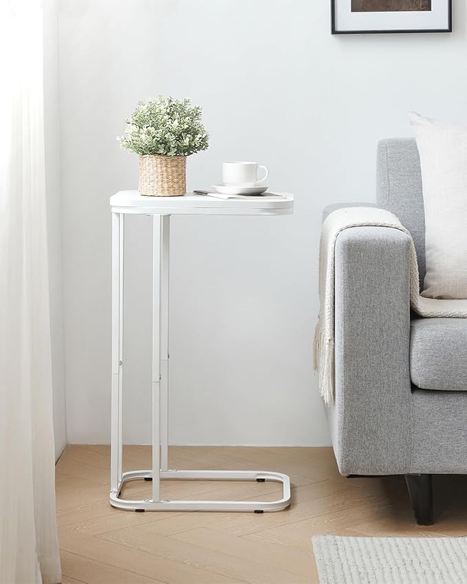 C Shaped End Table, 27 Inches High Small Side Table - Image 7