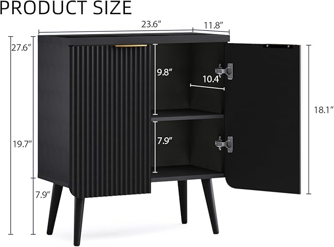 Buffet Cabinet, Sideboard Fluted Cabinet Modern Kitchen Buffet Storage Cabinets - Image 2
