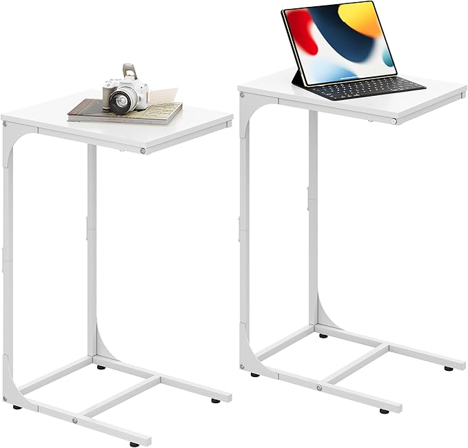 WLIVE C-Shaped End Table Set of 2, Small Couch Side Tables by WLIVE