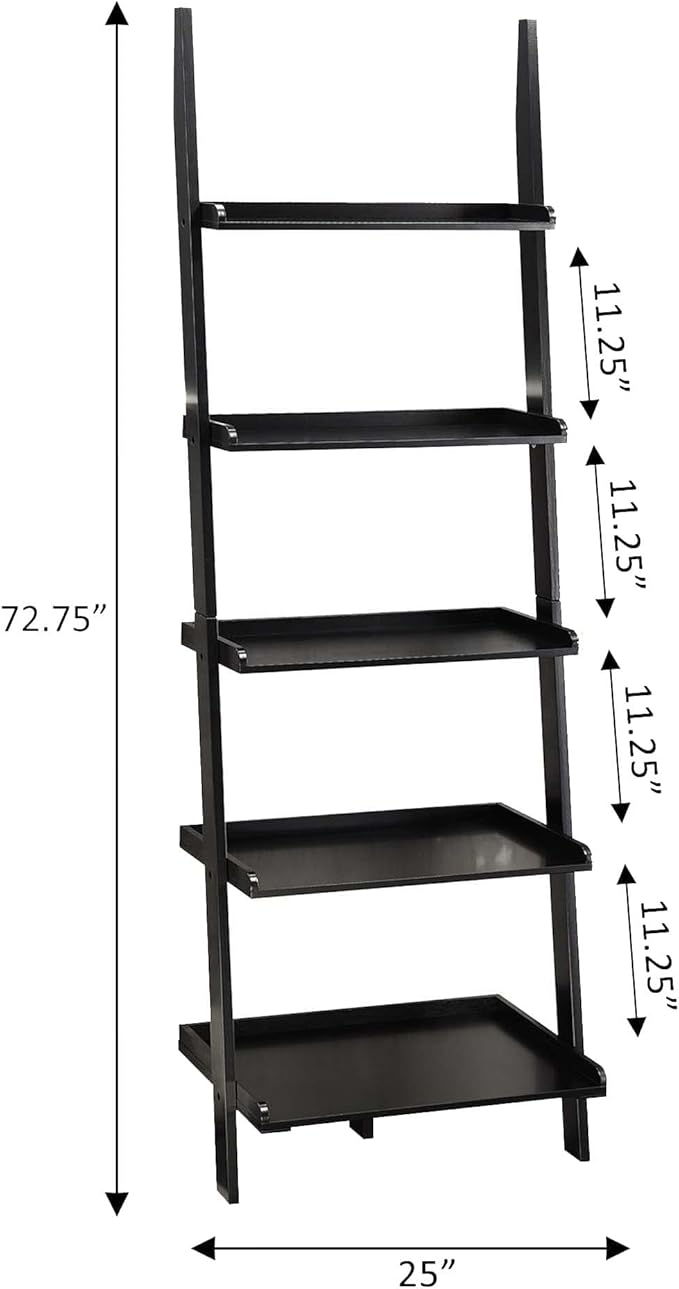 Convenience Concepts American Heritage 5 shelves Bookshelf Ladder - Image 3