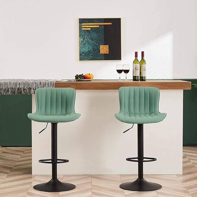 YOUNUOKE Counter Height Bar Stools Kitchen Island Barstools Set of 2 Adjustable - Image 7