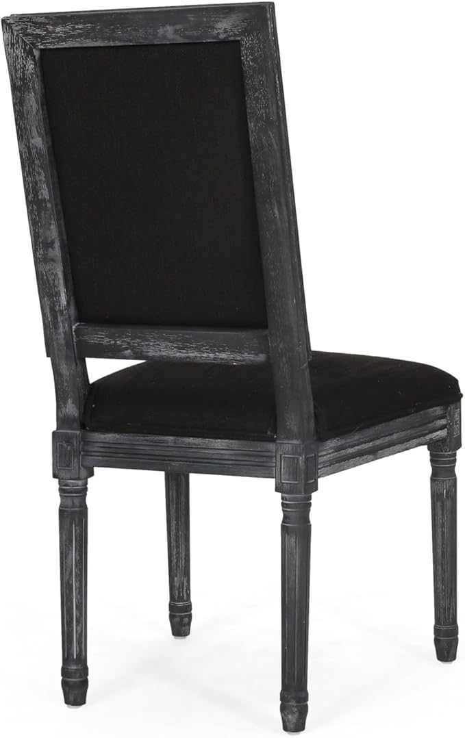 Merax Upholstered Solid Wood Dining Chairs Set of 2, French Country Style - Image 7