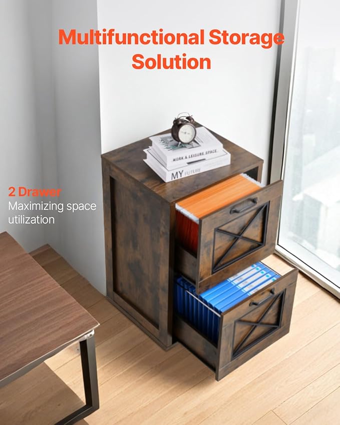 VEVOR 2 Drawer File Cabinet, Vertical Filing Storage Cabinets - Image 4