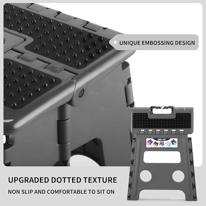 Delxo Folding Step Stool 13 inch Height Heavy Duty Foldable Step Stools - Image 3