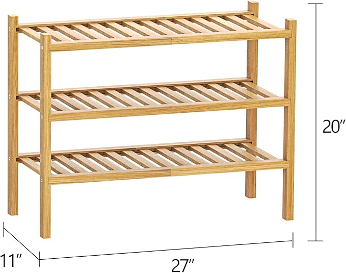 Shoe Rack 3-Tier Organizer-Stackable Storage Shelf - Image 3