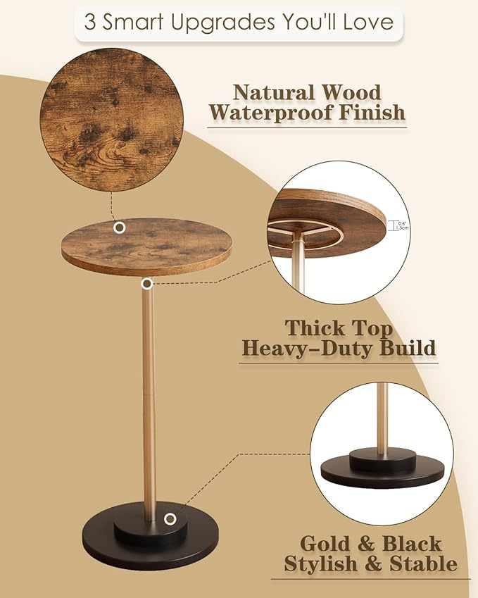 Masupu Drink Table, Round Side Table - Image 3