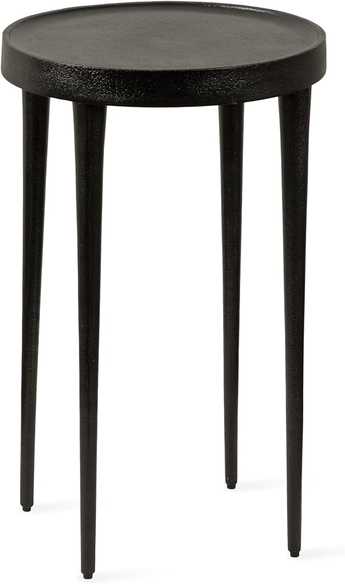 Kate and Laurel Rava Modern Metal Round Side Table, Cast Aluminum Accent Table by KateandLaurel