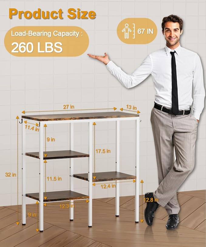 Artibear 4-Tier Kitchen Microwave Oven Stand, Adjustable Coffee Bar Station - Image 5