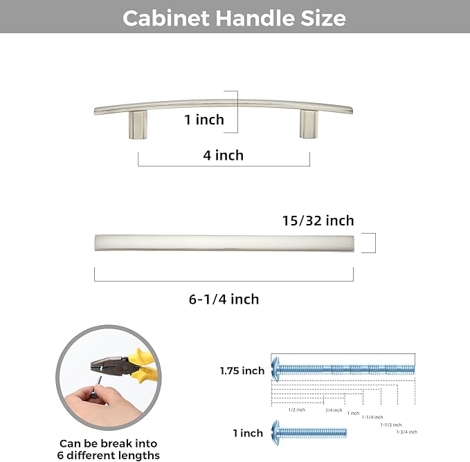 25 Pack Cabinet Handles 4" Hole Center - Image 3