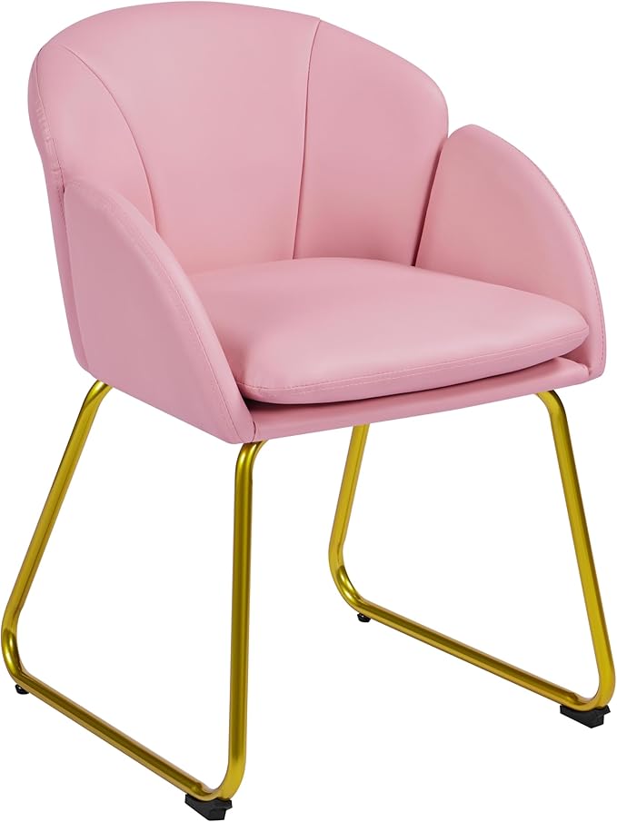 Yaheetech Modern PU Leather Armchair, Flower Shaped Makeup Chair Vanity Chair by Yaheetech