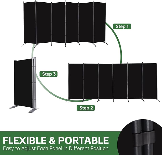 YASRKML Room Divider Folding Privacy Screens, Portable Room Divider Panel 6 - Image 4
