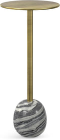 SIMPLIHOME Melene Modern Contemporary 12 inch Wide Metal Side Table in Gold/Grey by SimpliHome