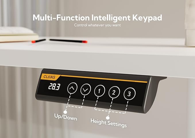 Claiks Electric Standing Desk, Adjustable Height Stand up Desk, 48x24 Inches - Image 9