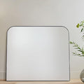 34x40'' Large Matte Black Arched Mantel Mirror Rounded Corner Wall Mirror by VANANALA