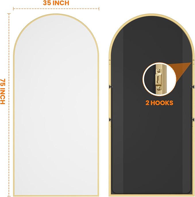 Full Length Arched Mirror, Living Room, Dressing Room - Image 7