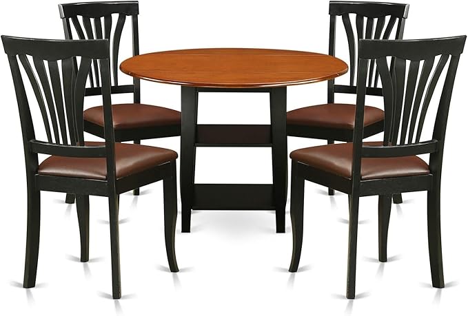 East West Furniture SUAV5-BCH-LC 5 Piece Dining Table Set by EastWestFurniture