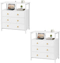 3 Wooden Drawers Nightstand, 27 Inch Wide Night Stand Set 2 by Edbuosy