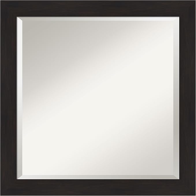 Amanti Art Brown Wall Mirror 24x24 Furniture Espresso Narrow Square Bathroom by AmantiArt