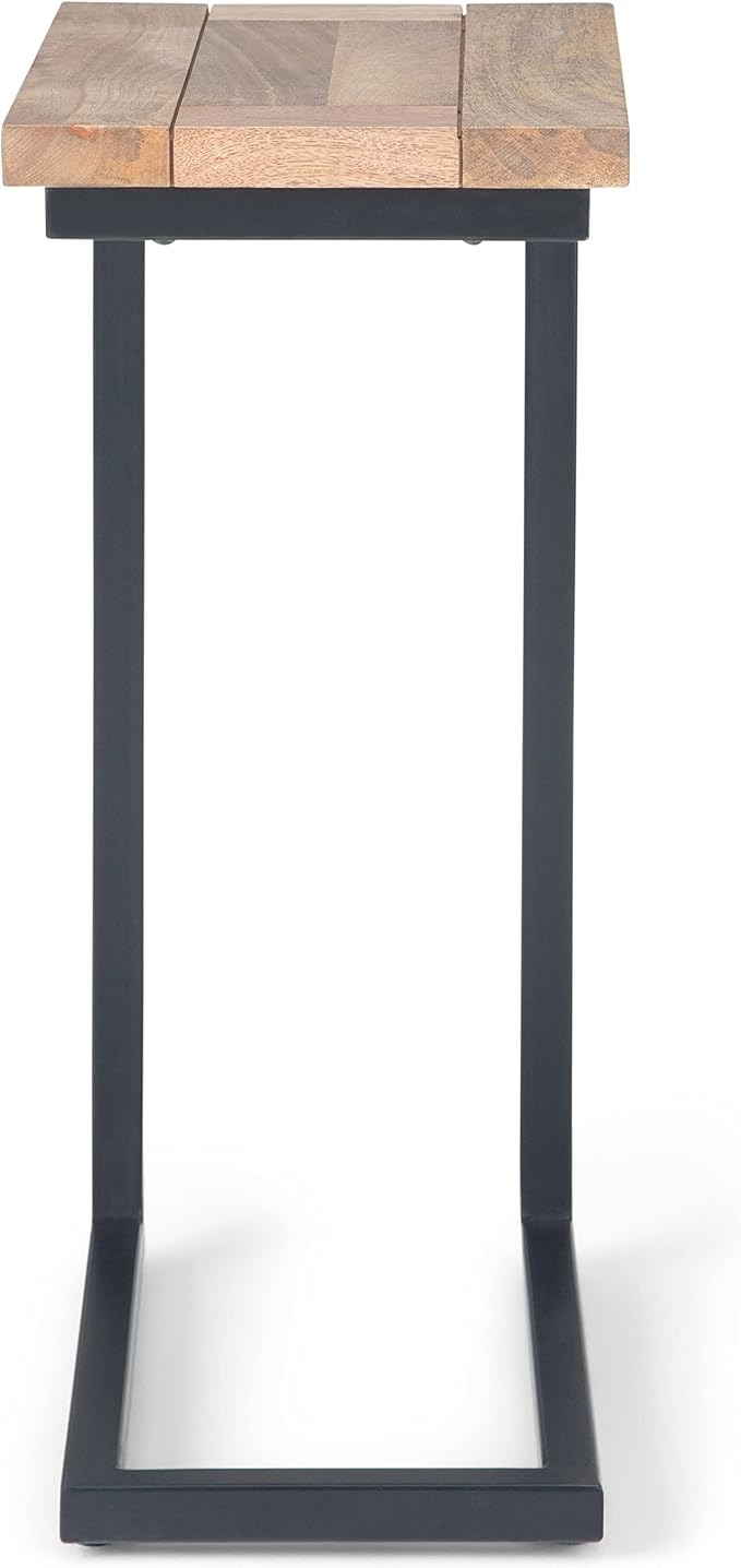 SIMPLIHOME Skyler 18-inch Wide Solid Mango/Metal Industrial C-Shaped End Table - Image 4