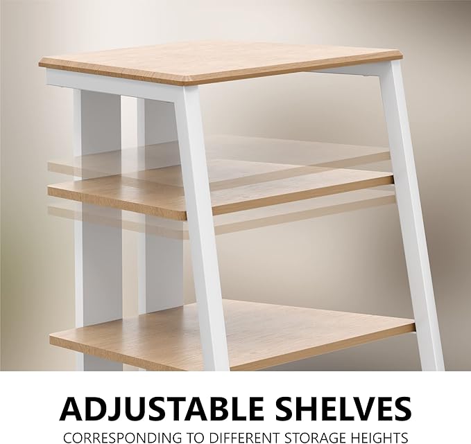 FITUEYES Design 4-Tier AV Media Stand Corner Shelf Stand Wooden Corner Shelves - Image 5