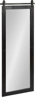 Kate and Laurel Cates Farmhouse Wood Framed Panel Wall Mirror; 18 x 50; Black; by KateandLaurel