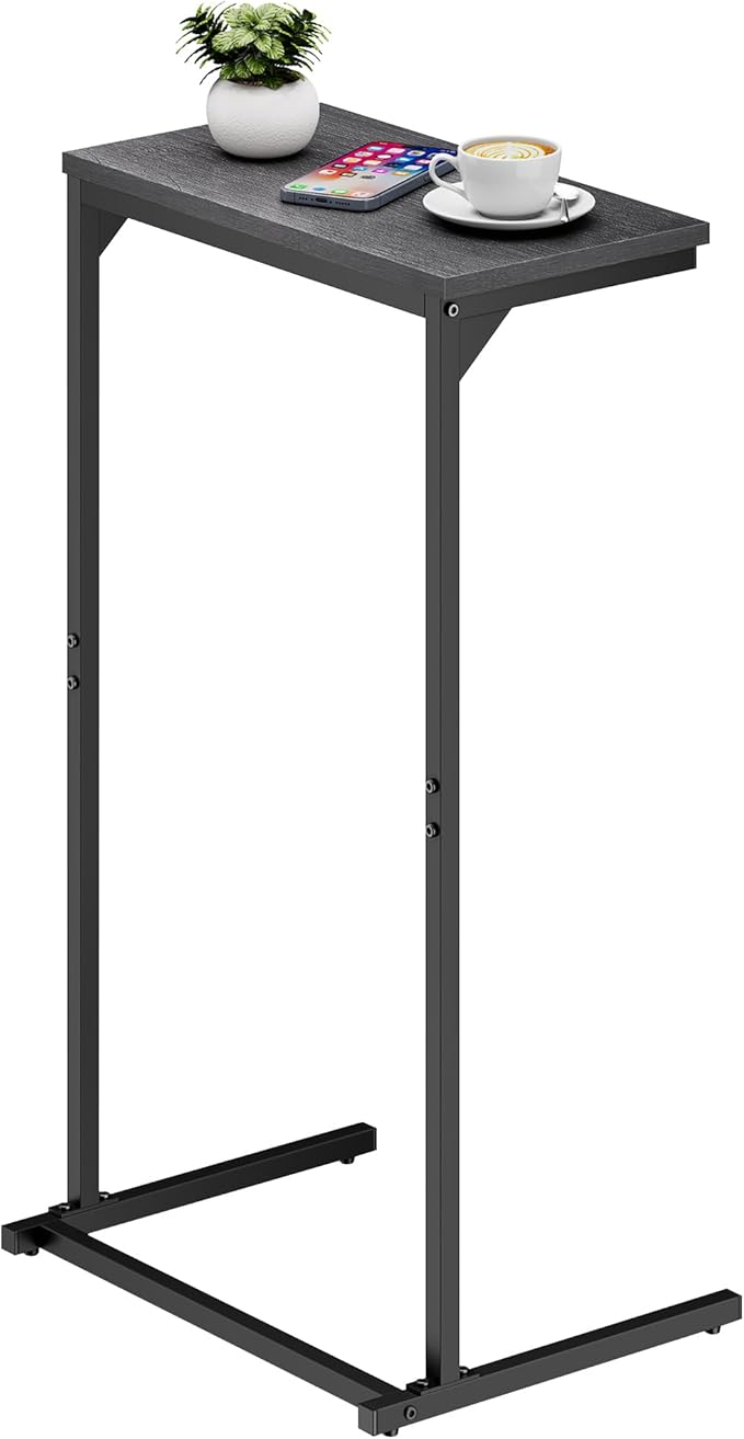 TUTOTAK C Shaped End Table, Tray Table, Small Side Table, 28.7 inch Tall Couch - Image 9