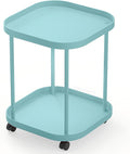 Side Table with Wheels, End Table Living Room Plastic Mobile Sofa Side Table by villertech