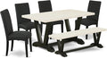 East West Furniture V626DR124-6 6 Piece Kitchen Table & Chairs Set Contains a by EastWestFurniture