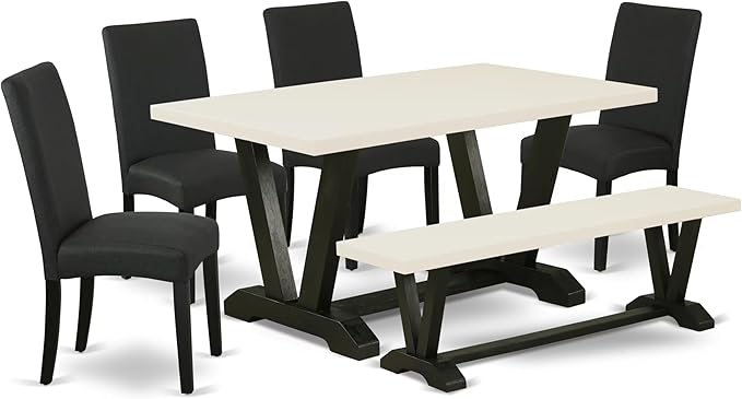 East West Furniture V626DR124-6 6 Piece Kitchen Table & Chairs Set Contains a by EastWestFurniture