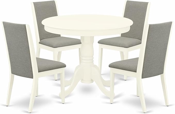 East West Furniture ANLA5-LWH-06 5 Piece Dining Room Furniture Set Includes a by EastWestFurniture