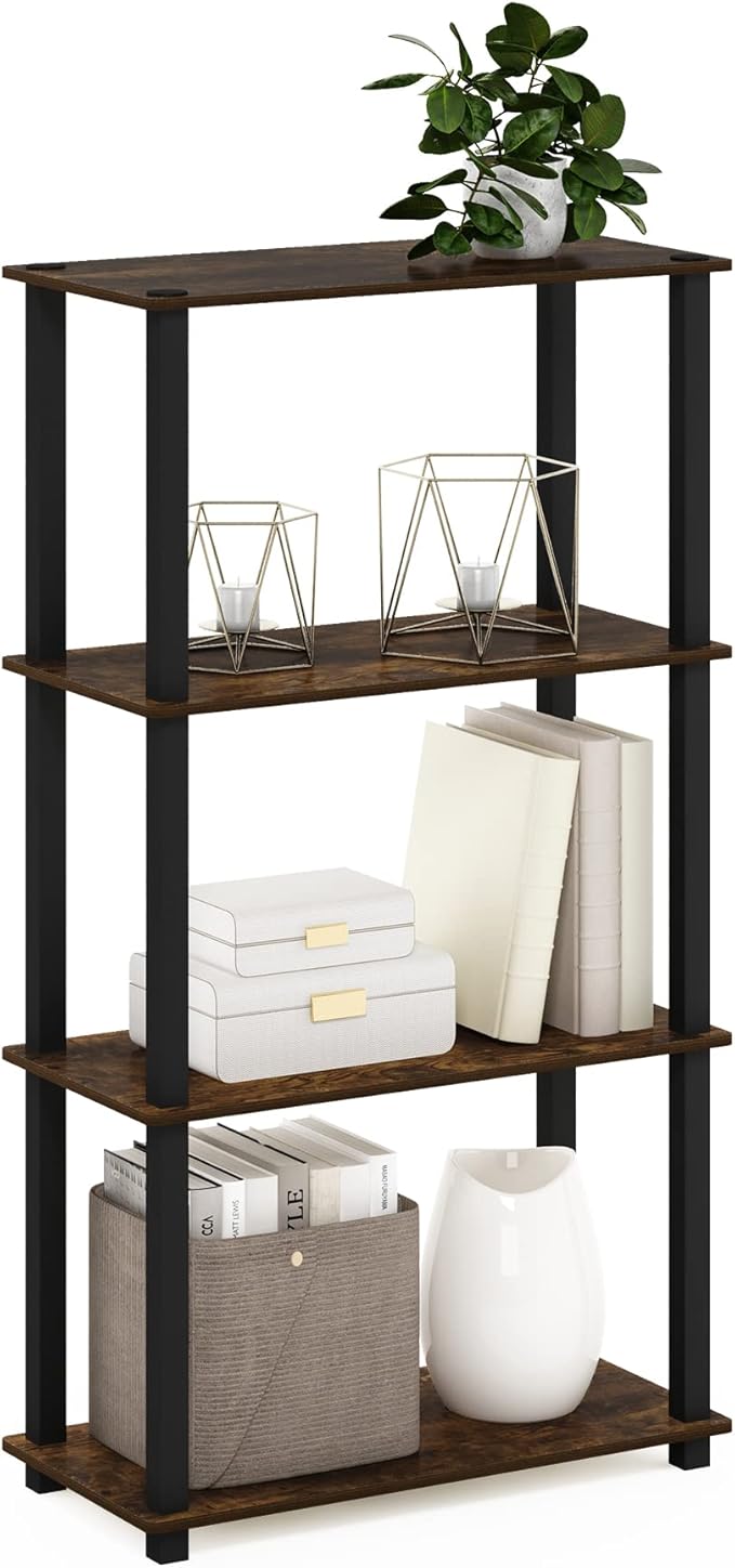 Furinno Turn-S-Tube 4-Tier Compact Multipurpose Shelf Display Rack by Furinno-FitsYourSpaceFitsYourBudget