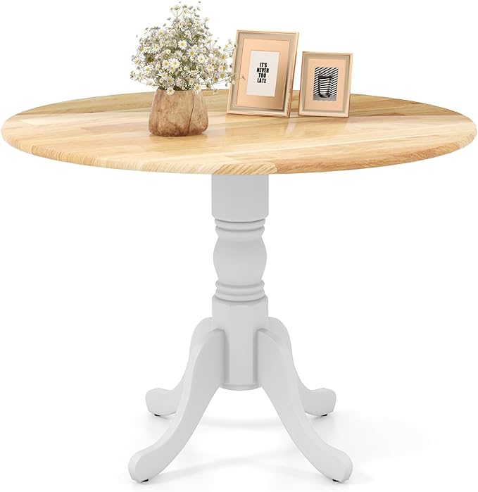 COSTWAY Round Dining Table for 4, 39-inch Wooden Kitchen Table by COSTWAY