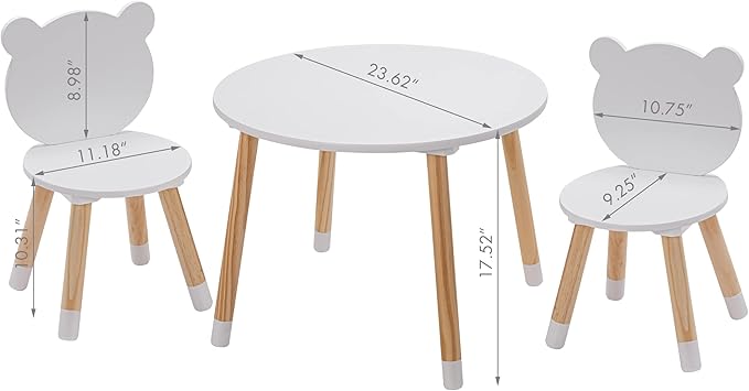 UTEX Kids Wood Table and Chair Set, Kids Play Table - Image 7