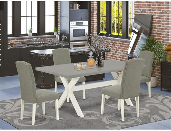East West Furniture X097EN206-5 5 Piece Dining Table Set Includes a Rectangle - Image 2