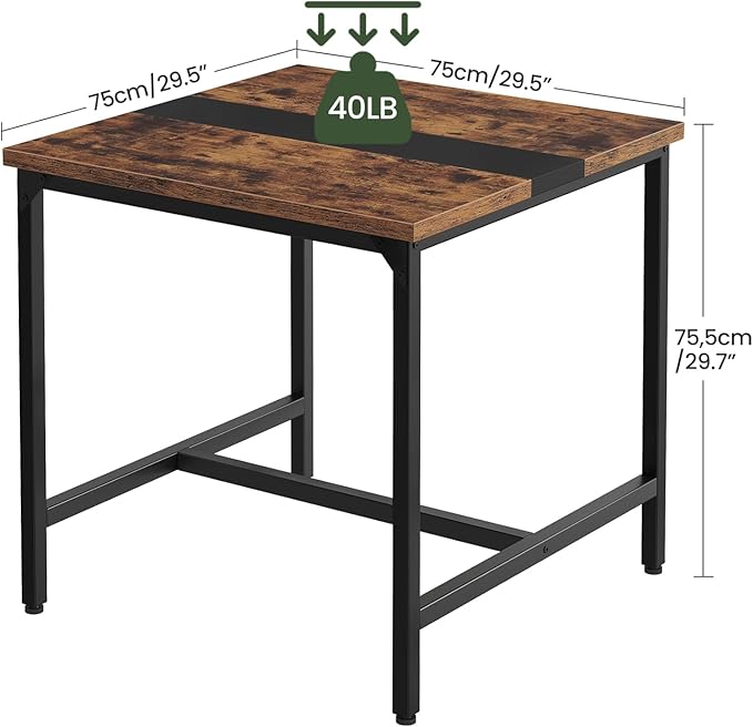 Square Kitchen Dining Table, 29.5'' Dining Table, Small Dining Tables, Writing - Image 3