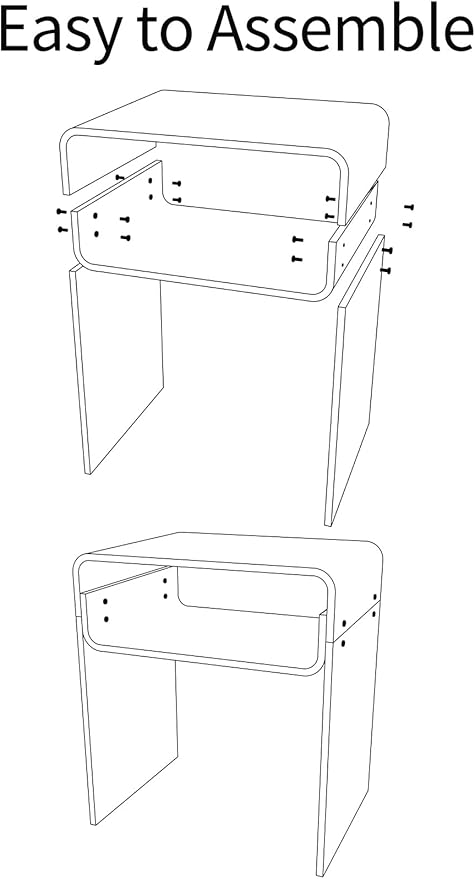Clear Acrylic End Table 2-Tier Bedside nightstand - Image 8