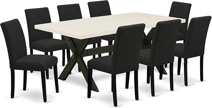 East West Furniture X627AB624-9 9 Piece Dining Set Includes a Rectangle Dining by EastWestFurniture