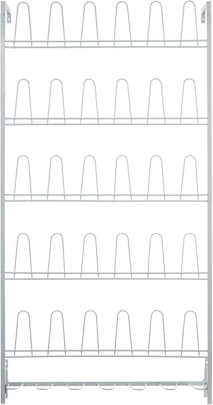 MyGift Modern Matte White Metal Hanging Shoe Rack - Image 7