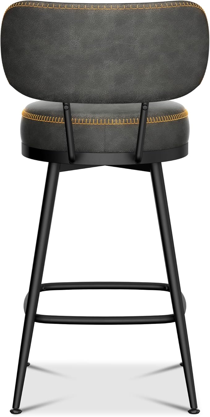 Counter Height Bar Stools, Faux Leather Kitchen Counter Stools - Image 7