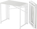 Small Folding Desk 35 inch, No Assembly Required Narrow Office Desk, Writing by Lutown-TeenHome