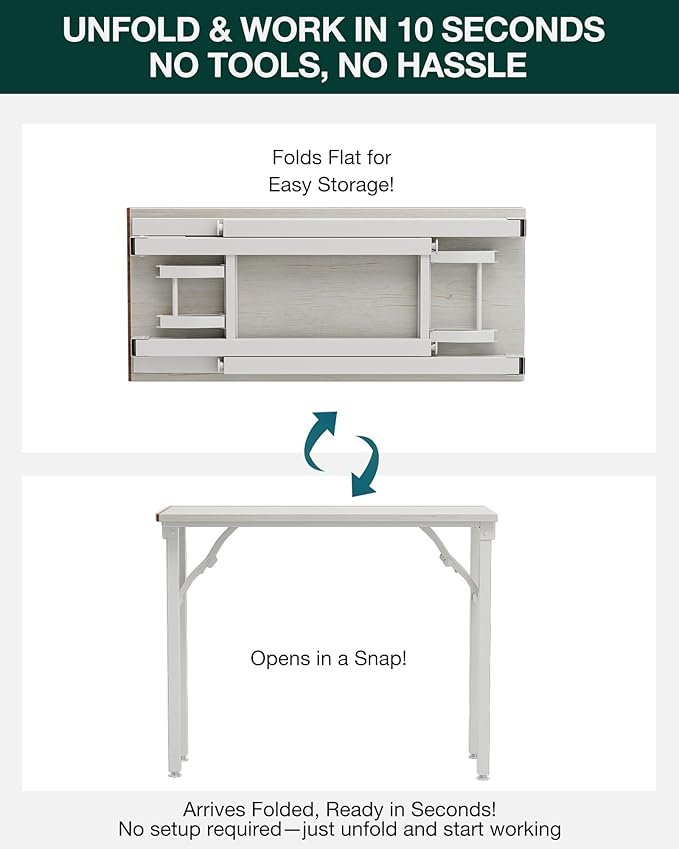 Frylr Small Folding Computer Desk – Portable 35.8 Inch Foldable Laptop Table - Image 3