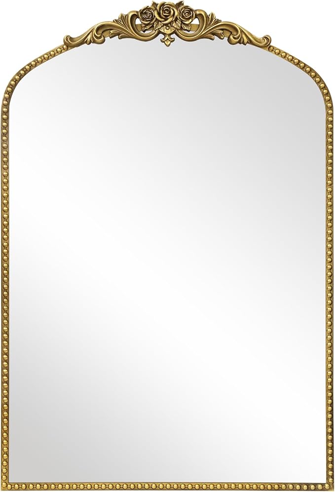 AIXI HOME Vintage Gold Arched Mirror 24"x36", Traditional Arendahl Antique - Image 8