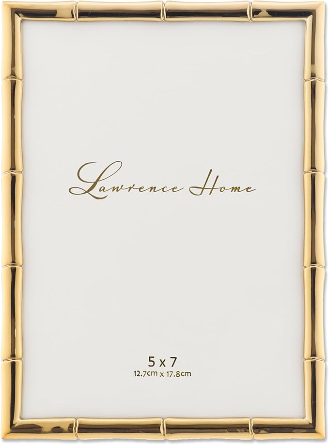 Lawrence Frames 5" W x 7" H Gold Metal Picture Frame by LawrenceFrames