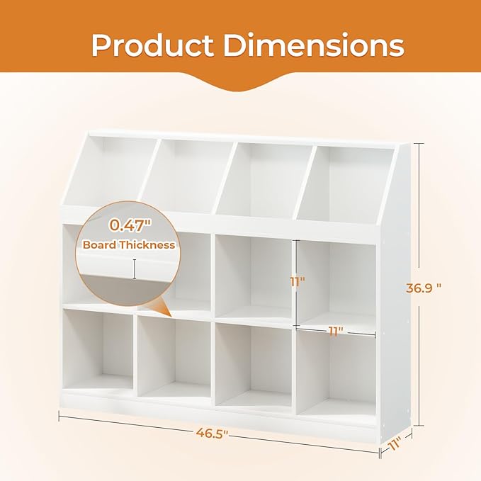 12-Cube Wooden Storage Bookcase - Image 2
