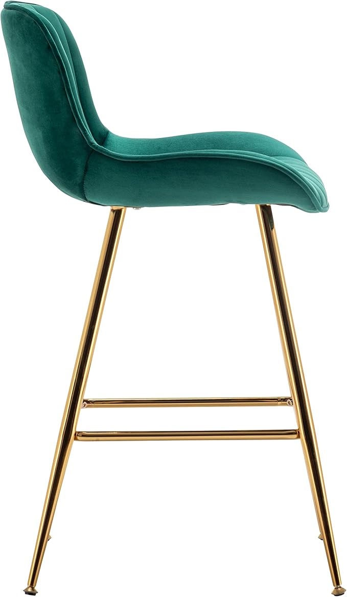 Sidanli Counter Height Bar Stools Set of 2, Modern Velvet Barstools - Image 7
