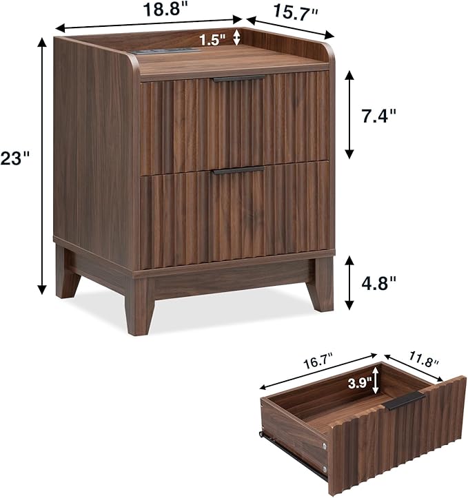 Wnutrees Fluted Nightstand - Image 3