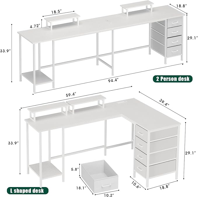 59 inch L Shaped Computer Desk - Image 3